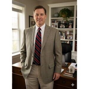 Faconnable Men 42L Houndstooth Sport Coat Fratelli Tallia Di Delfino Napoli Wool